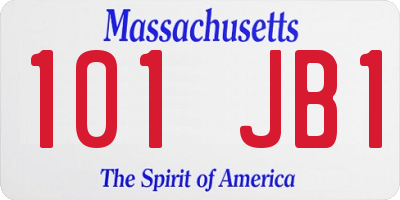 MA license plate 101JB1