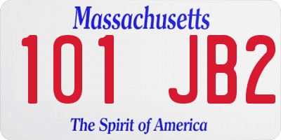 MA license plate 101JB2