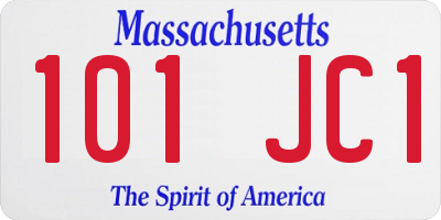 MA license plate 101JC1