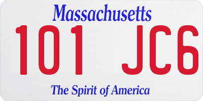 MA license plate 101JC6