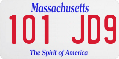 MA license plate 101JD9