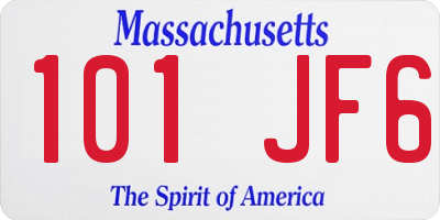 MA license plate 101JF6