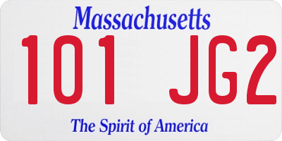 MA license plate 101JG2