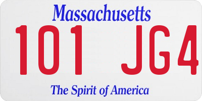 MA license plate 101JG4