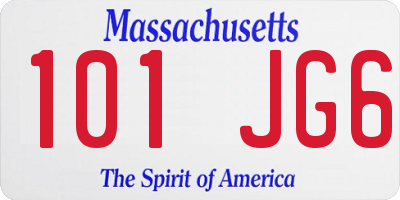 MA license plate 101JG6