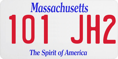 MA license plate 101JH2