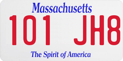 MA license plate 101JH8