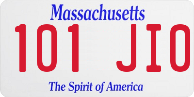 MA license plate 101JI0