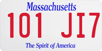 MA license plate 101JI7