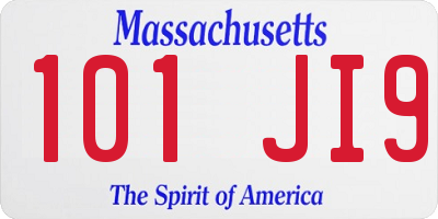 MA license plate 101JI9