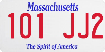 MA license plate 101JJ2