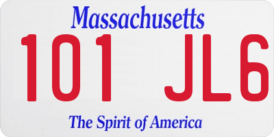 MA license plate 101JL6