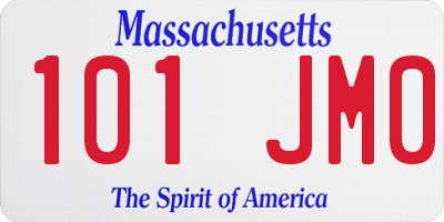 MA license plate 101JM0