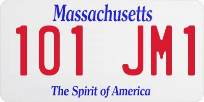 MA license plate 101JM1