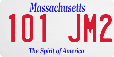 MA license plate 101JM2