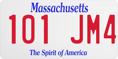 MA license plate 101JM4