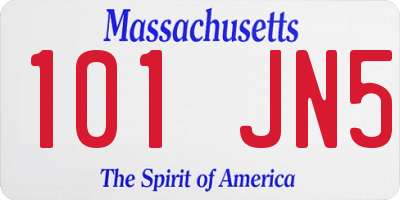 MA license plate 101JN5