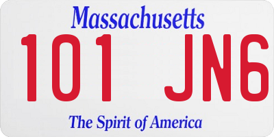 MA license plate 101JN6