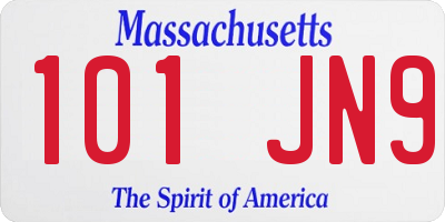 MA license plate 101JN9