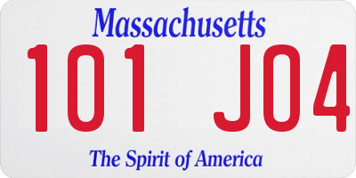 MA license plate 101JO4
