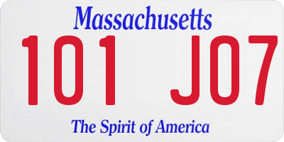 MA license plate 101JO7