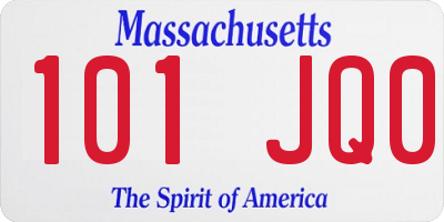 MA license plate 101JQ0