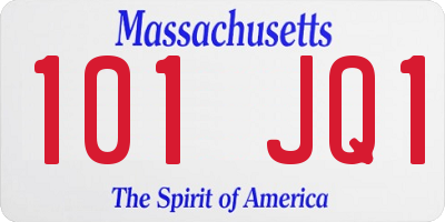 MA license plate 101JQ1