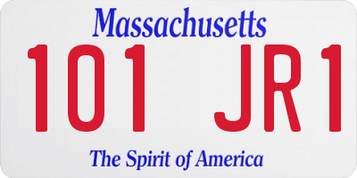 MA license plate 101JR1