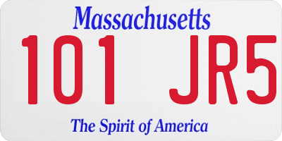 MA license plate 101JR5