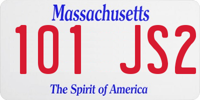 MA license plate 101JS2