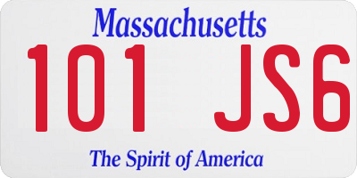 MA license plate 101JS6