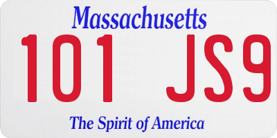 MA license plate 101JS9