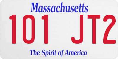 MA license plate 101JT2