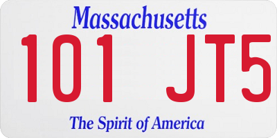 MA license plate 101JT5