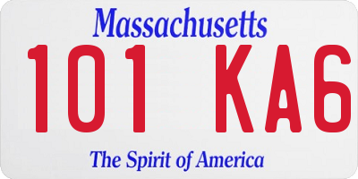 MA license plate 101KA6