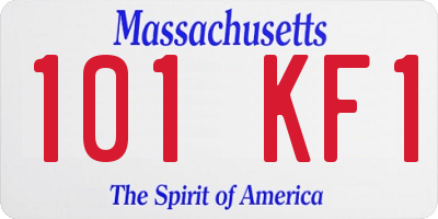 MA license plate 101KF1