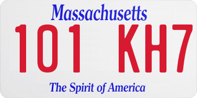 MA license plate 101KH7