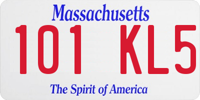 MA license plate 101KL5