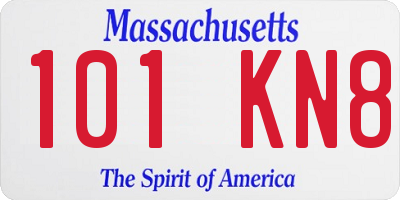 MA license plate 101KN8