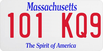 MA license plate 101KQ9