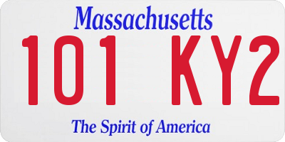 MA license plate 101KY2