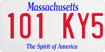 MA license plate 101KY5