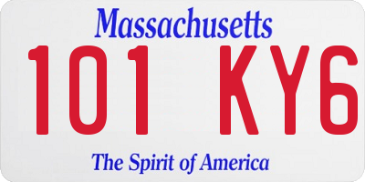 MA license plate 101KY6