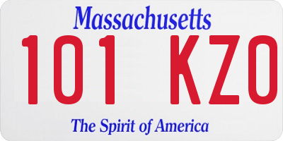 MA license plate 101KZ0