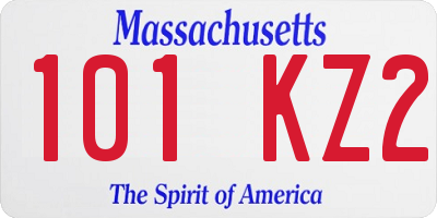 MA license plate 101KZ2