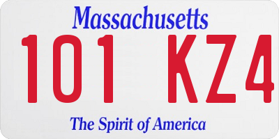 MA license plate 101KZ4