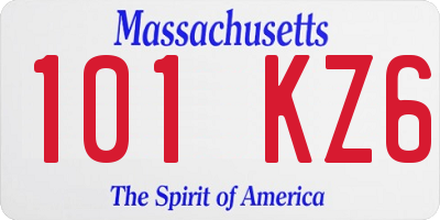 MA license plate 101KZ6