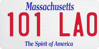 MA license plate 101LA0