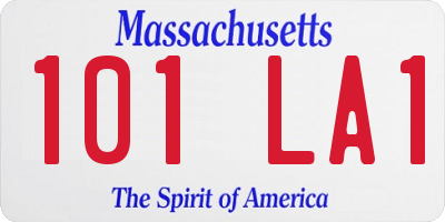 MA license plate 101LA1