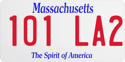 MA license plate 101LA2